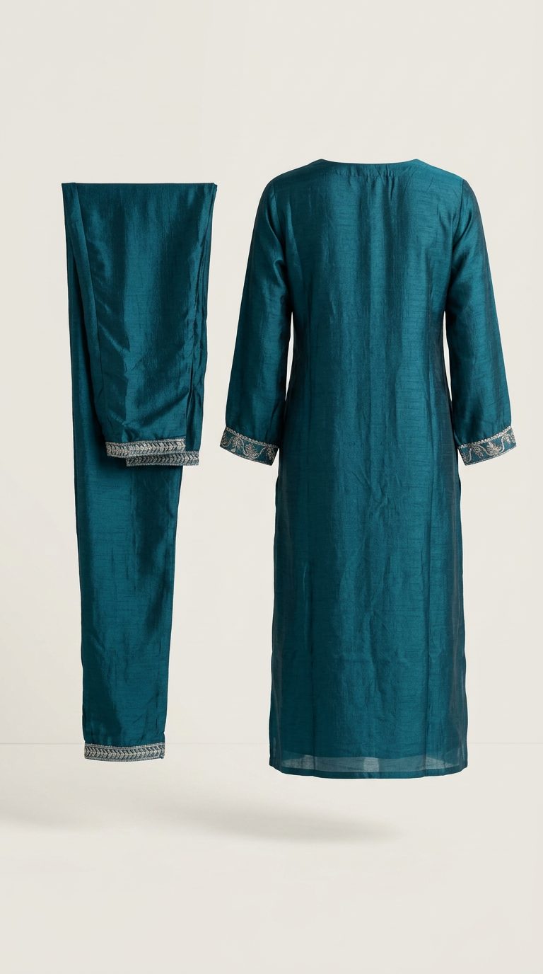 Sadhana teal suit catalog back shot